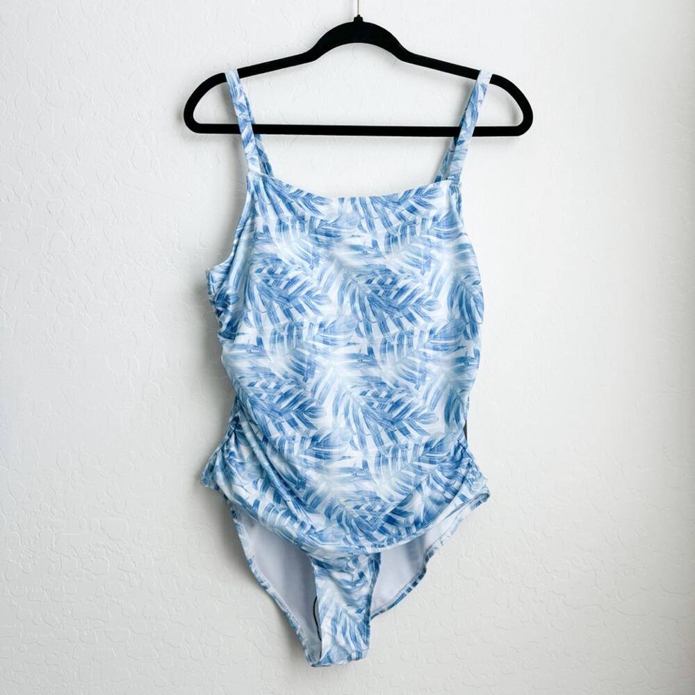Catherine Malandrino Blue Tropical One Piece Swim NWT